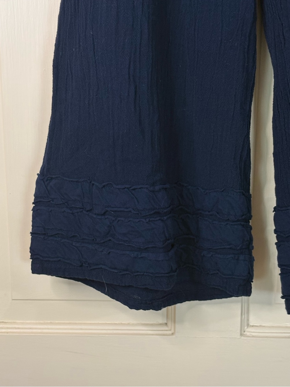 Oh My Gauze Blue Cotton Gauze Wide Leg Cropped Pants Womens Size 2 Lagenlook - Picture 7 of 8